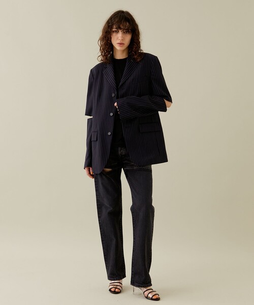 INSCRIRE | 【INSCRIRE/アンスクリア】ストライプスリーブスリット