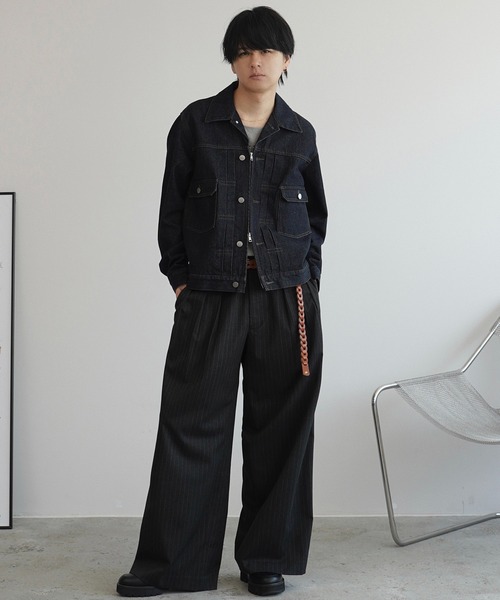 ジャケット・アウター WYM LIDNM DENIM CROPPED ZIP TRUCKER JK WYM LIDNM デニムジャケット gジャン DENIM CROPPED ZIP TRUCKER JK