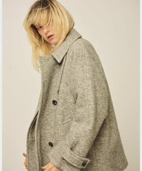 ROUGE VIF ANNA | 【2サイズ展開】ウール混ショート丈スライバーコート