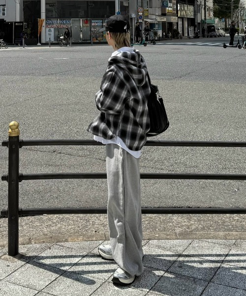 【Chikashitsu +】tartan check hooded shirt Chikashitsu +】tartan check hooded shirt / 【チカシツプラス