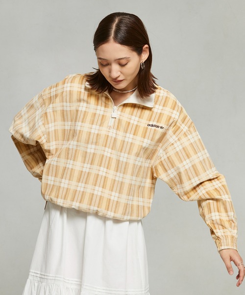 adidas コーデュロイ タータン ハーフジップトップ adidas コーデュロイ タータンチェック ハーフジップトップ 3XL
