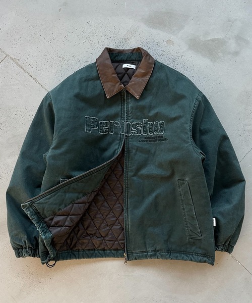 【みゆ】　【美品】Perushu Athletics ジャケット Yahoo!オークション - Perushu ×MLB/中綿ナイロンジャケット/L