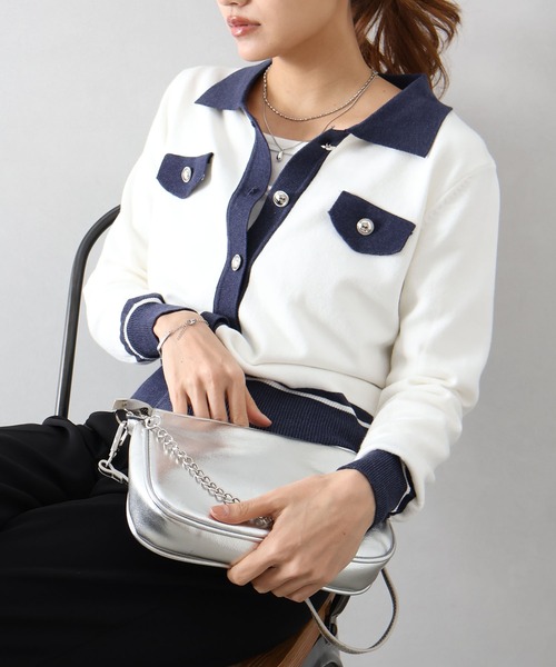 SPRAY | バイカラー衿付カーディガン - Buyee, an Online Proxy