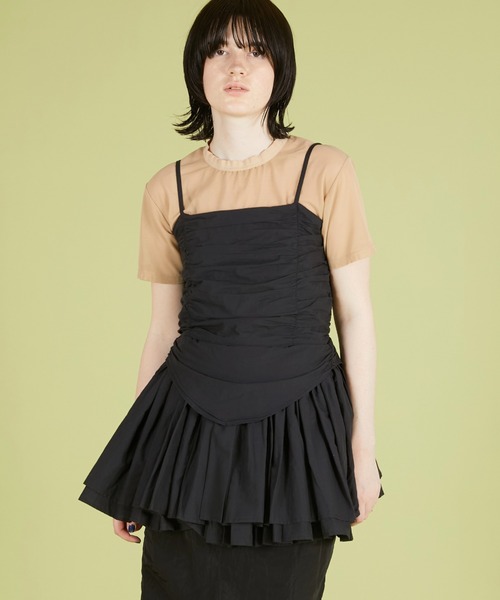 crinkle crinkle crinkle】 frillcamisole CRINKLE CRINKLE CRINKLE | 【crinkle crinkle crinkle】flower