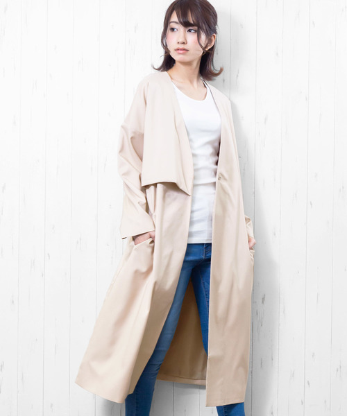 Mili An Deni アシメヨークノーカラーコート Buyee Layanan Belanja Online Belanja Di Zozotown