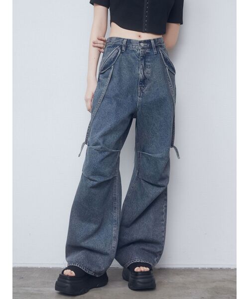 EMODA カットアウトルーズジーンズ ブルー S EMODA❤︎カット