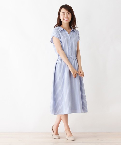 Index Web限定 洗濯機洗いok 防シワ ストライプシャツ ワンピース Buyee An Online Proxy Shopping Service Shop At Zozotown Bot Online