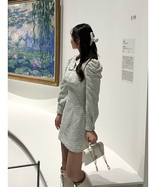 DAZZLIN | ツイードドッキングミニワンピース - Buyee, an Online