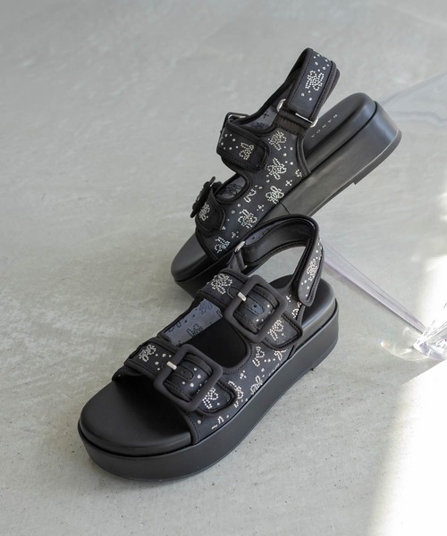 交渉OK♡RANDA♡フラワー♡サンダル♡BLACK♡Mサイズ RANDA | フラワースポーツサンダル - Buyee, an Online Proxy