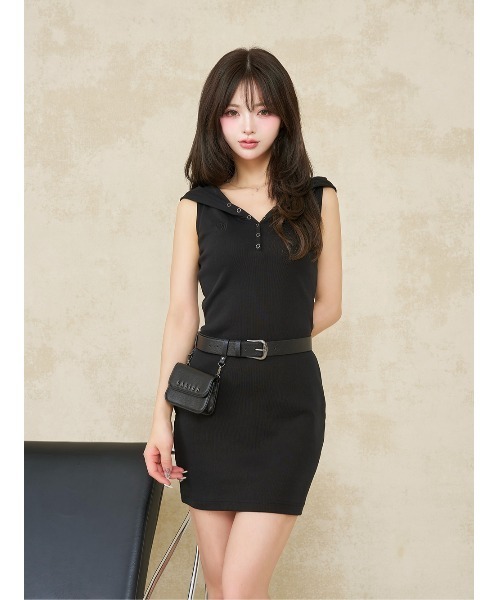 DARICH | ヘンリーネックフードミニワンピース - Buyee, an