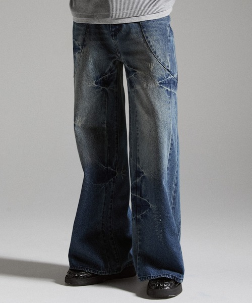 Buyee】GRANCY | 【GRANCY】Seam Design Wide Straight Denim Pants