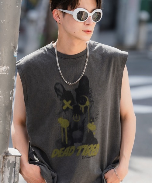 SIDEWAY STANCE SIDEWAY STANCE ヴィンテージ加工 プリント ノースリーブTシャツ - Buyee, an Online Proxy Shopping Service Shop at ZOZOTOWN