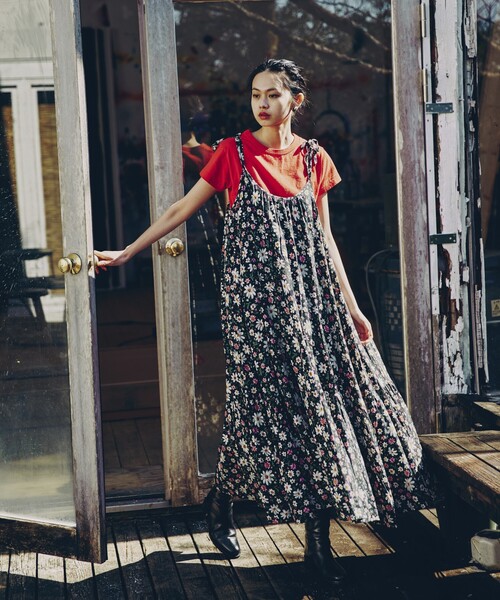 freada サロペット Freada/インド ダブルガーゼ フレア サロペット