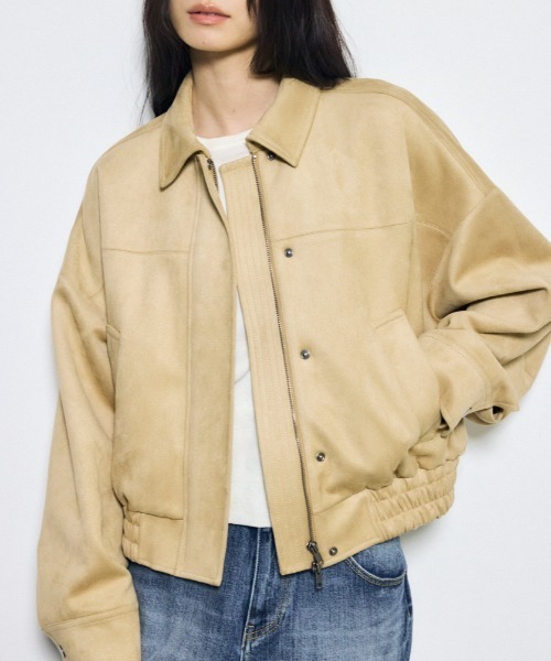 AZUL BY MOUSSY | フェイクスエードショートブルゾン - Buyee, an