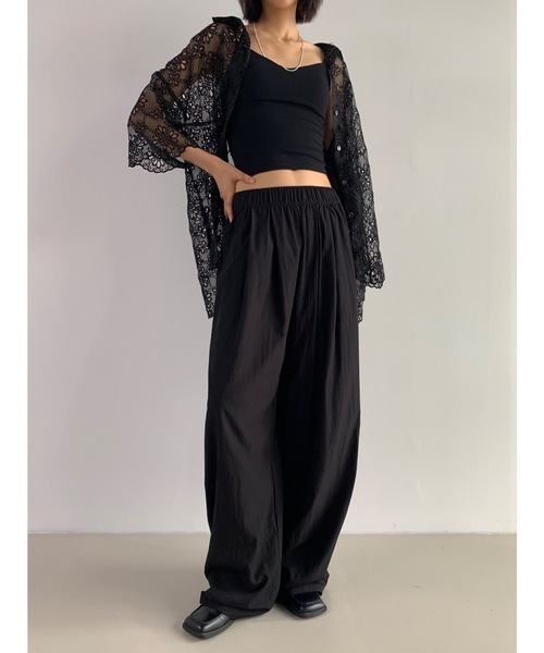 2tuckナイロンボリュームパンツ SeaRoomlynn♡2tuckナイロンボリュームパンツホワイト Sサイズ