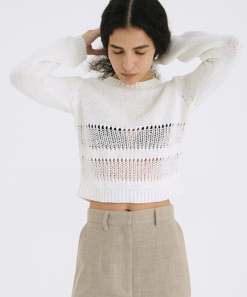 clane トップス CLANE - ディープ ブイネック トップス - ホワイト - DEEP V