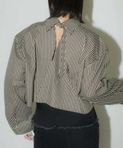 Knuthmarf 2wayストライプボリュームシャツ Knuth Marf/クヌースマーフ】2wayストライプボリュームシャツ