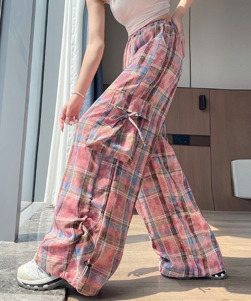 GRANCY】ボタンレイヤードデザインナイロンパンツ GRANCY】Button