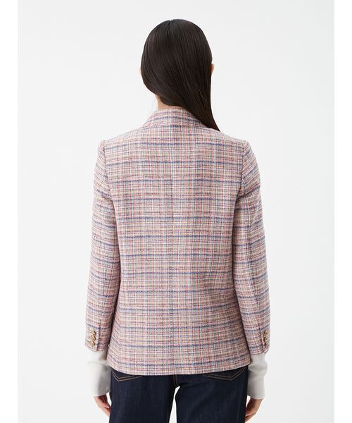 Mila Owen ツイード ダブルブレストジャケット　美品 Mila Owen（ミラオーウェン）の「金釦ダブルブレストツイードロング