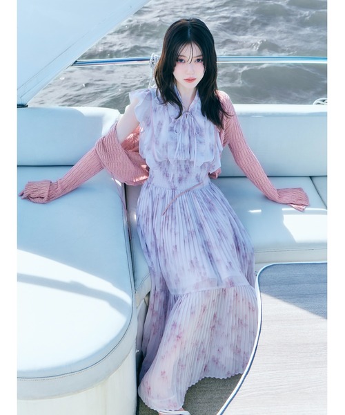 SNIDEL | 【販路限定サイズあり】Sustainableフリルプリーツワンピース 