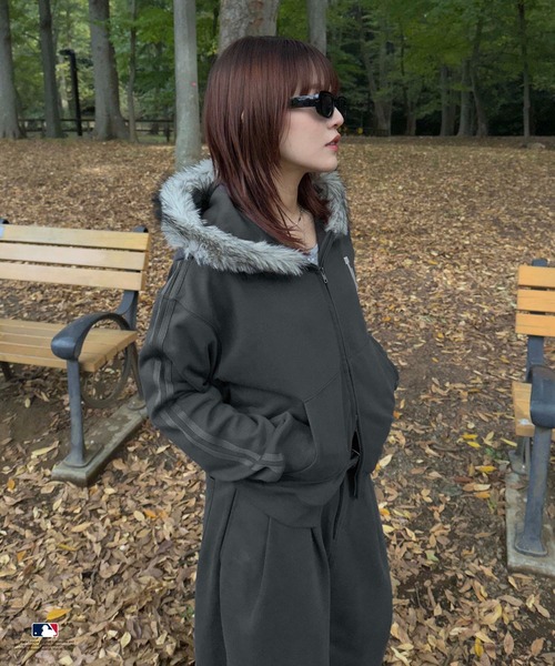 SEDACLE | 【別注】MLB/刺繍フェイクファーフードパーカー - Buyee, an