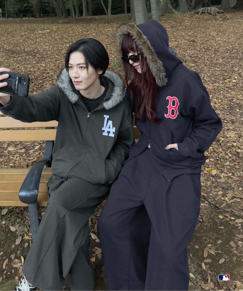 SEDACLE | 【別注】MLB/刺繍フェイクファーフードパーカー - Buyee, an