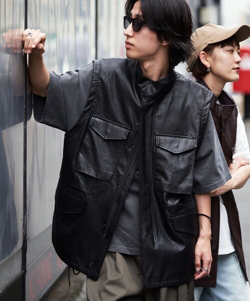 UMBRO×freaks store フェイクレザー スタンドカラーブルゾン L UMBRO