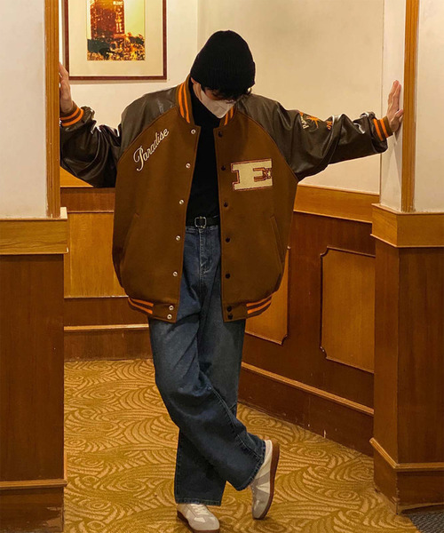 DEVICE | ブラウンベース ビッグロゴ スタジャン アウター ブルゾン