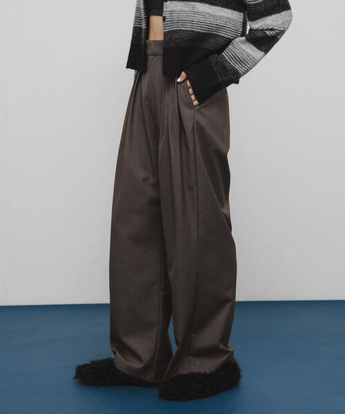 GRANCY　シャーリングダメージデザインコットンパンツ GRANCY】Shirred Damage design Cotton Pants / シャーリング