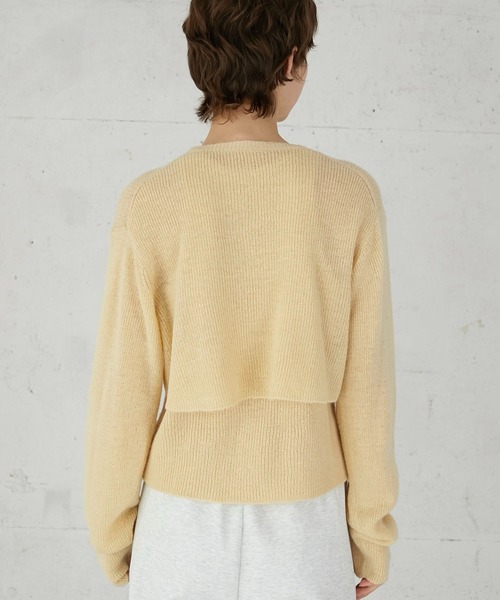 LA PEAU DE GEM | 【LA PEAU DE GEM】mohair like two piece knit 