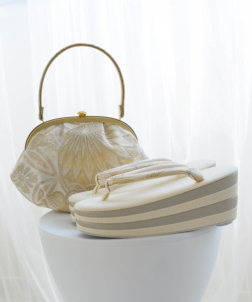 草履(厚底)バックセット パール レース [オフホワイト] Amazon | 草履