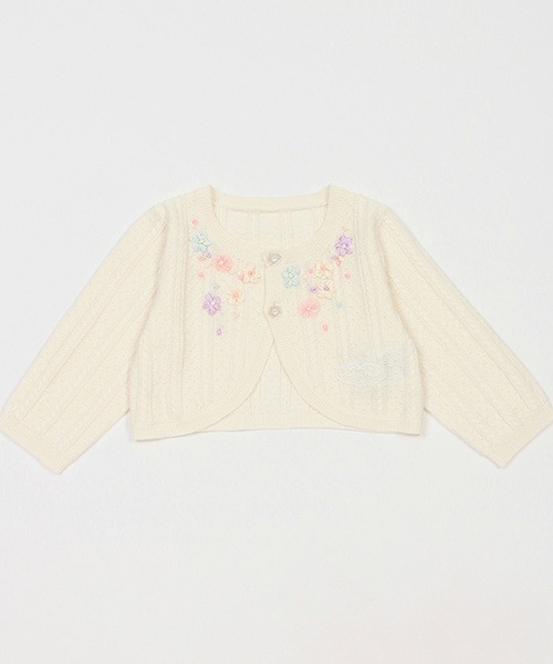 mezzo piano ボレロ&いちごワンピース 刺繍・レースフリル 荒っぽく