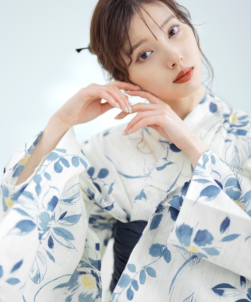 Dita浴衣5点 和歌山染工日本染め（ゆかた・しわへこ帯・下駄・着付け本・腰ひも 浴衣5点セット 和歌山染工日本染め（ゆかた・しわへこ帯・下駄・着付け