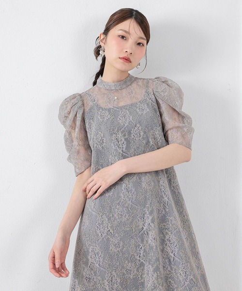 KANA | 刺繍レースAラインワンピースドレス パーティー 結婚式