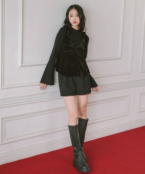 ラインストーンベロアビスチェ×フレアリブニットＳＥＴ ARCHIVES | ラインストーンベロアビスチェ×フレアリブニットSET