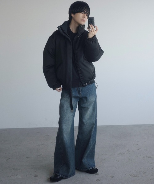WYM CURVED FLARE BAGGY DENIM WYM LIDNM | CURVED FLARE BAGGY DENIM 