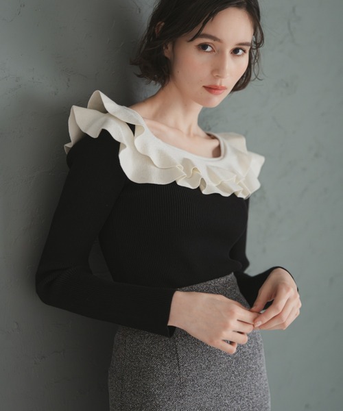 31 SONS DE MODE | 2025秋冬新作 フリルカラーニット - Buyee, an