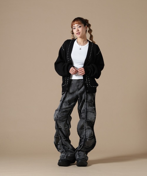 ダンケシェーンsize28 DANKE SCHON | DankeSchon/ダンケシェーン/WOMEN STITCH KNIT CARDIGAN