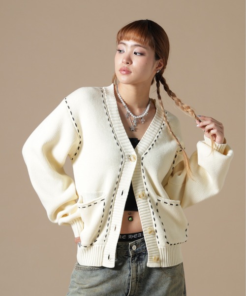 DANKE SCHON | DankeSchon/ダンケシェーン/WOMEN STITCH KNIT CARDIGAN