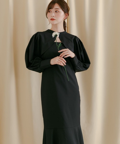 形が選べる】フェザーチェックアンサンブルワンピース＊フレアタイプ