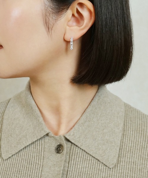wing bling■(14Kpost) SLEEVE ワンタッチピアス☆カンソラ着用 セール】ウェーブフープワンタッチピアス（ピアス（両耳用
