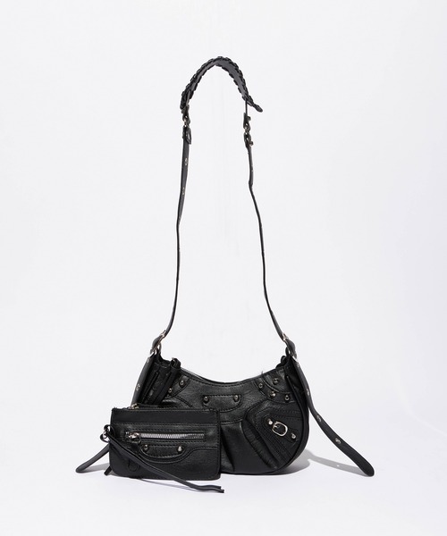 CHICK | Metal studs Gather Shoulder Bag / メタルスタッズギャザー 