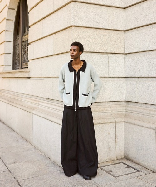 CAMPHOR WOOD | super wide baggy polyester slacks / スーパー