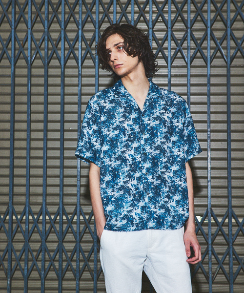 5351 POUR LES HOMMES | ボタニカル プリント 半袖シャツ - Buyee, an 