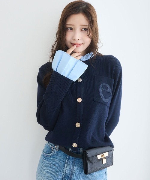 EIMY ISTOIRE | Attached collar ニットジャケット - Buyee, an Online