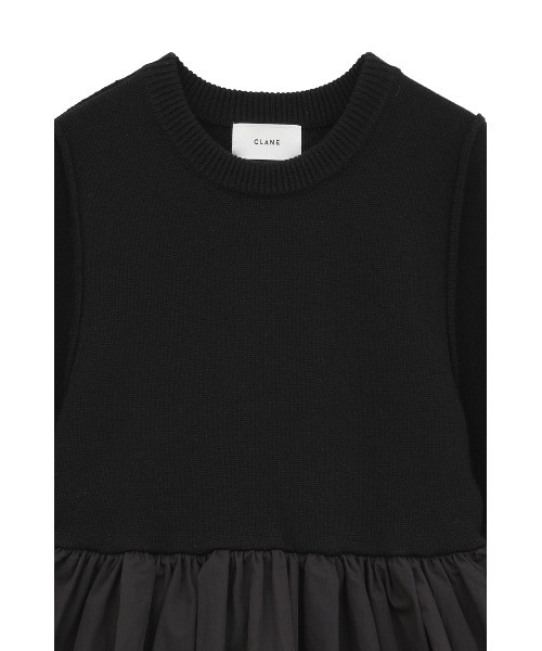 CLANE | 【CLANE/クラネ】DOCKING POWERSHOULDER KNIT TOPS/ドッキング