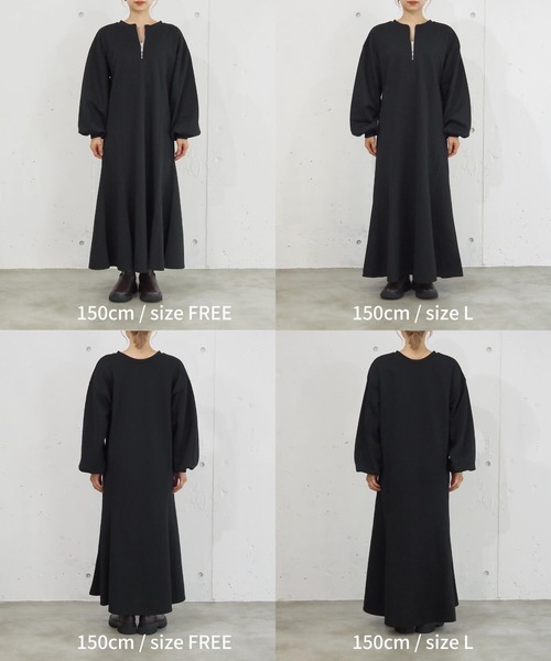 with CHANMOMO 黒 ハーフジップ ワンピース TIPTOP | 【Lサイズ