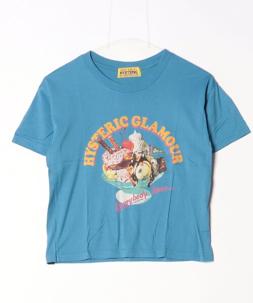 HYSTERIC GLAMOUR 総柄 カーディガン ブルー HYSTERIC GLAMOUR | 半袖T 