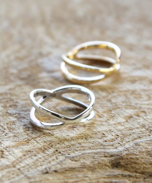 Stainless Steel 2 Color Oval Half-Round Band Ring