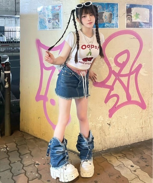 CRANK | 韓国ブランド CRANK クランク LAYERED DENIM SKIRT レイヤード  